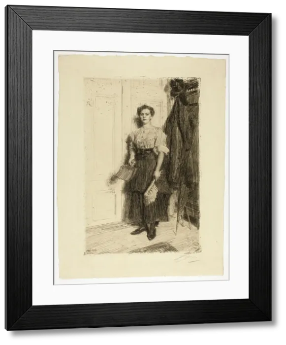 Framed Print : The New Maid, 1909. Creator: Anders Leonard Zorn Framed Print : The New Maid, 1909. Creator: Anders Leonard Zorn