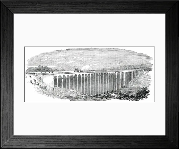 Framed Print : The Welwyn Viaduct, 1850. Creator: Unknown Framed Print : The Welwyn Viaduct, 1850. Creator: Unknown
