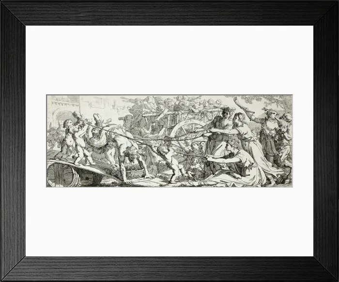 Framed Print : Return from the Vineyards, plate three of four from Le Travaux de la Vendange, 1750. Creator: Joseph-Marie Vien the Elder Framed Print : Return from the Vineyards, plate three of four from Le Travaux de la Vendange, 1750. Creator: Joseph-Marie Vien the Elder