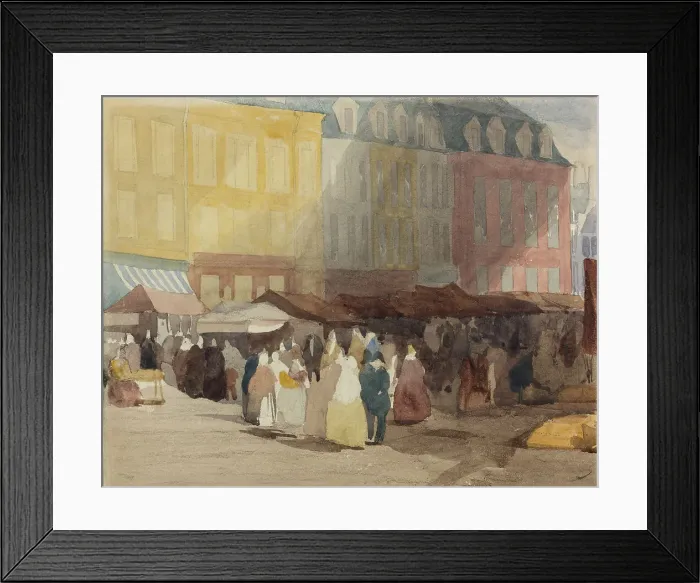 Framed Print : A French Market Scene, possibly Boulogne, 1829 or 1832. Creator: David Cox the elder Framed Print : A French Market Scene, possibly Boulogne, 1829 or 1832. Creator: David Cox the elder
