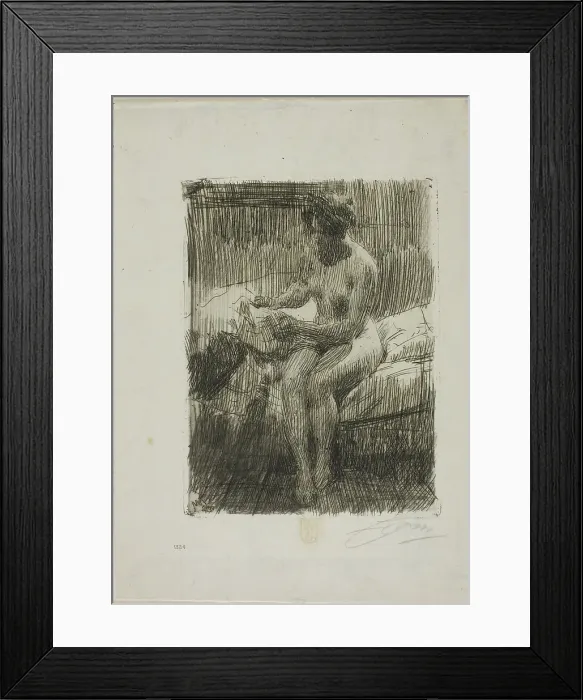 Framed Print : Model Reading, 1910. Creator: Anders Leonard Zorn Framed Print : Model Reading, 1910. Creator: Anders Leonard Zorn