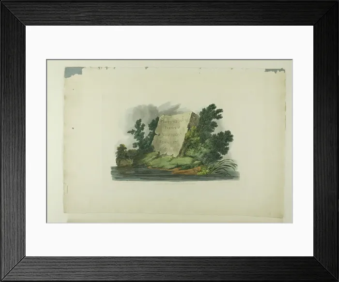 Framed Print : Title Page, Vignette, and plate one of the first number of Picturesque Views of Americ... 1819 / 21. Creator: John Hill