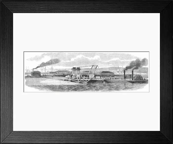 Framed Print : Floating Railway across the Forth, between Granton and Burntisland, 1850. Creator: Unknown Framed Print : Floating Railway across the Forth, between Granton and Burntisland, 1850. Creator: Unknown