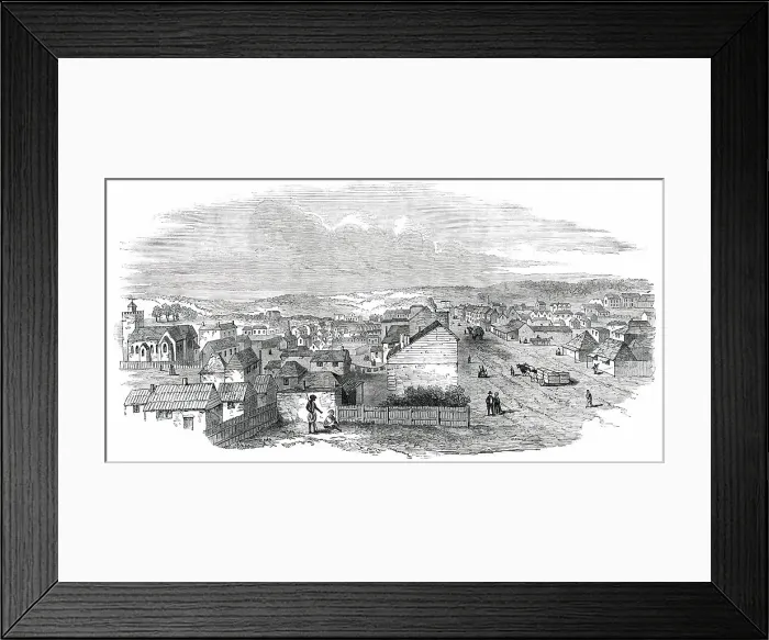 Framed Print : Adelaide, South Australia - from Hindley-Street, 1850. Creator: Unknown Framed Print : Adelaide, South Australia - from Hindley-Street, 1850. Creator: Unknown