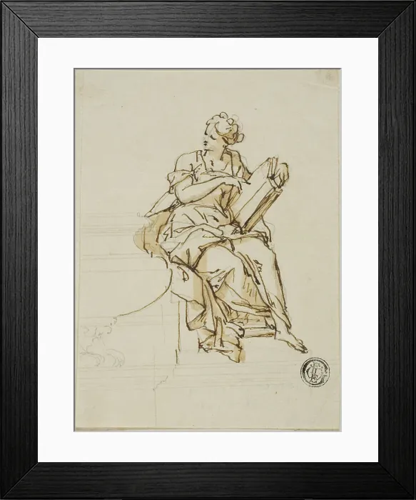 Framed Print : Wisdom: Unexecuted Design for the Monument to the First Duke of Marlborough, c. 1733. Creators: John Michael Rysbrack, Sir James Thornhill Framed Print : Wisdom: Unexecuted Design for the Monument to the First Duke of Marlborough, c. 1733. Creators: John Michael Rysbrack, Sir James Thornhill