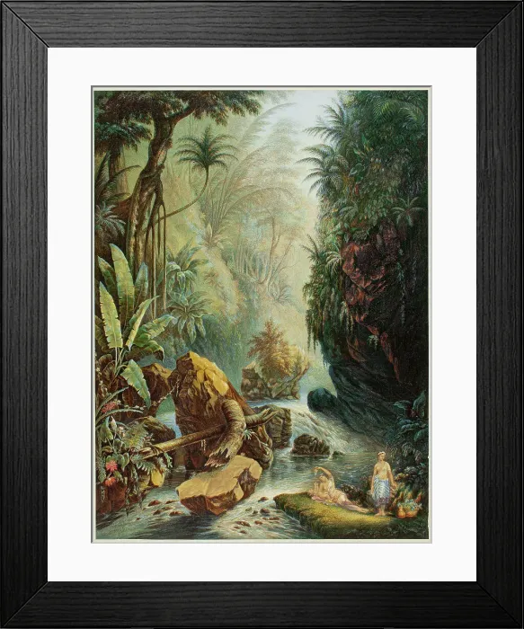 Framed Print : The Mountain Stream, n.d. Creator: George Baxter Framed Print : The Mountain Stream, n.d. Creator: George Baxter