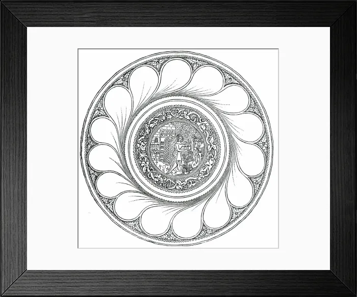 Framed Print : Ancient Silver Alms-Dish, 1850. Creator: Unknown Framed Print : Ancient Silver Alms-Dish, 1850. Creator: Unknown