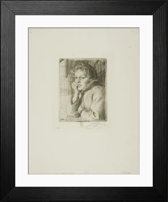 Framed Print : Kesti, a Mora Peasant, 1906. Creator: Anders Leonard Zorn Framed Print : Kesti, a Mora Peasant, 1906. Creator: Anders Leonard Zorn