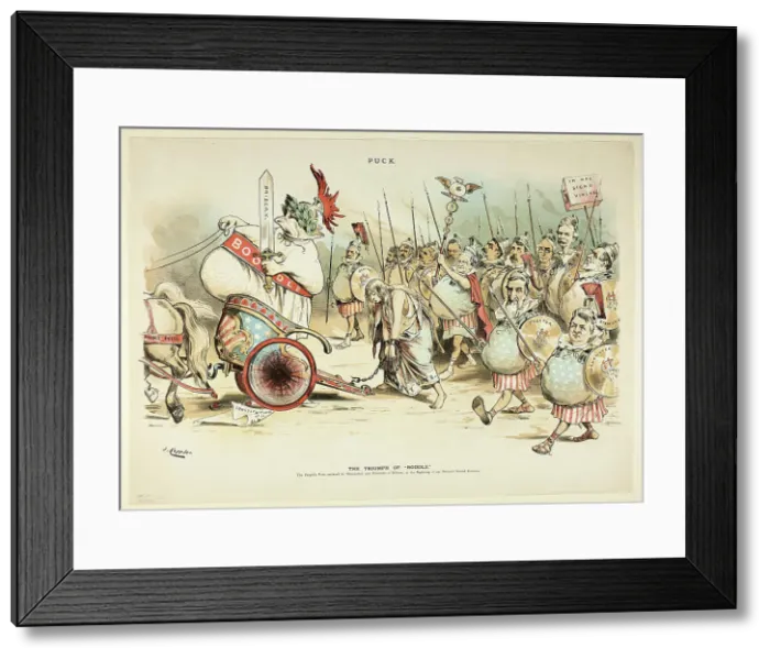 Framed Print : The Triumph of Boodle, from Boodle, n.d. Creator: Joseph Keppler Framed Print : The Triumph of Boodle, from Boodle, n.d. Creator: Joseph Keppler