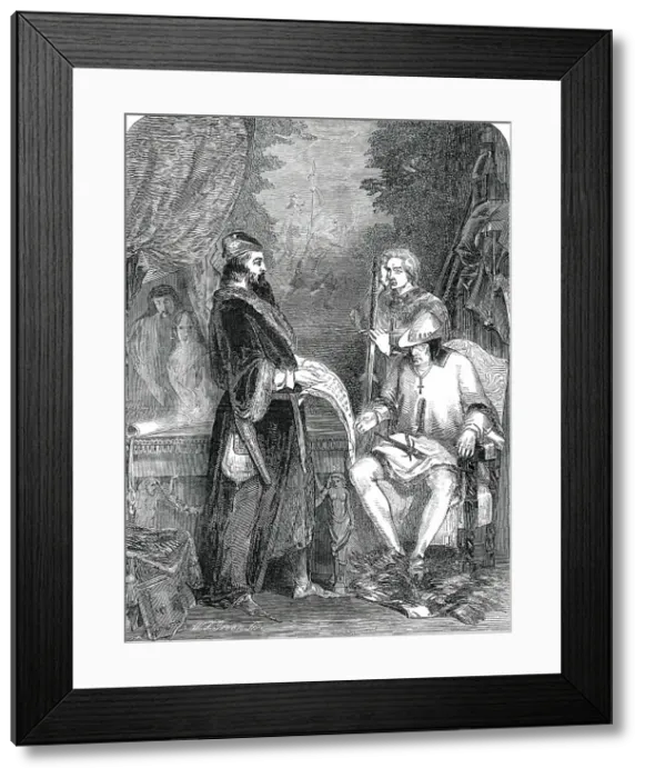 Framed Print : Galliotti, the Astrologer, shewing Louis XI. the First Specimen of Printing'... 1850. Creator: W. T. Green. Galliotti, the Astrologer, shewing Louis XI. the First Specimen of Printing'... 1850. Creator: W. T. Green Framed Print : Galliotti, the Astrologer, shewing Louis XI. the First Specimen of Printing'... 1850. Creator: W. T. Green. Galliotti, the Astrologer, shewing Louis XI. the First Specimen of Printing'... 1850. Creator: W. T. Green