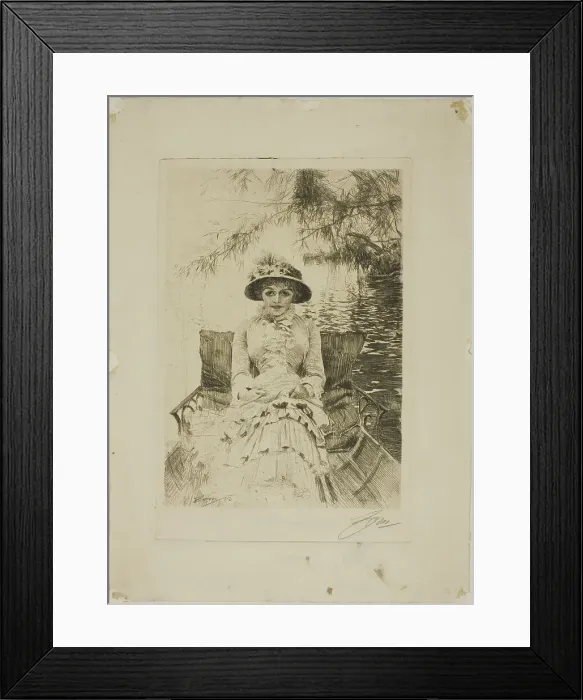 Framed Print : On the Thames, 1883. Creator: Anders Leonard Zorn Framed Print : On the Thames, 1883. Creator: Anders Leonard Zorn