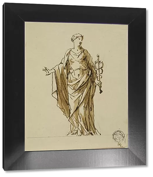 Standing Allegorical Figure with Caduceus (Peace?), n.d. Creators: John Michael Rysbrack, Sir James Thornhill