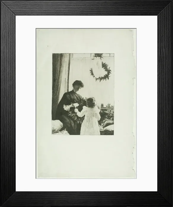 Framed Print : Christmas Greens, 1889. Creator: Julian Alden Weir Framed Print : Christmas Greens, 1889. Creator: Julian Alden Weir