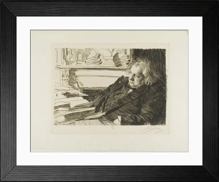 Framed Print : Ernest Renan, 1892. Creator: Anders Leonard Zorn Framed Print : Ernest Renan, 1892. Creator: Anders Leonard Zorn