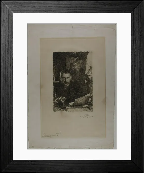 Framed Print : Zorn and His Wife, 1890. Creator: Anders Leonard Zorn Framed Print : Zorn and His Wife, 1890. Creator: Anders Leonard Zorn