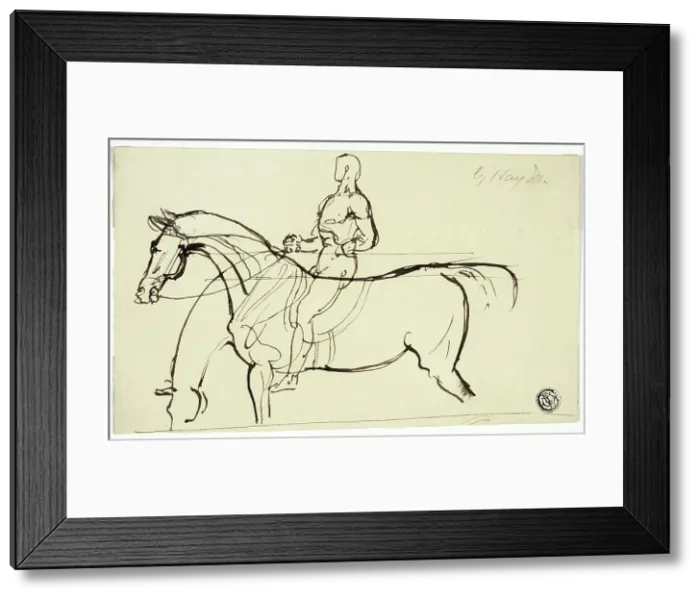 Framed Print : Sketch of Horse and Rider, n.d. Creator: Benjamin Robert Haydon Framed Print : Sketch of Horse and Rider, n.d. Creator: Benjamin Robert Haydon