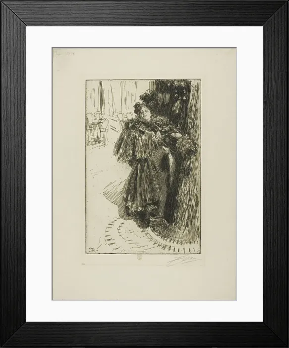 Framed Print : Effet de Nuit III, 1897. Creator: Anders Leonard Zorn Framed Print : Effet de Nuit III, 1897. Creator: Anders Leonard Zorn