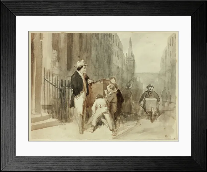 Framed Print : Boys at Peepshow in Street, n.d. Creator: Clarkson Stanfield Framed Print : Boys at Peepshow in Street, n.d. Creator: Clarkson Stanfield