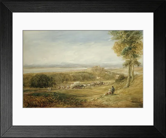 Framed Print : Lancaster: Peace and War, 1842. Creator: David Cox the elder Framed Print : Lancaster: Peace and War, 1842. Creator: David Cox the elder