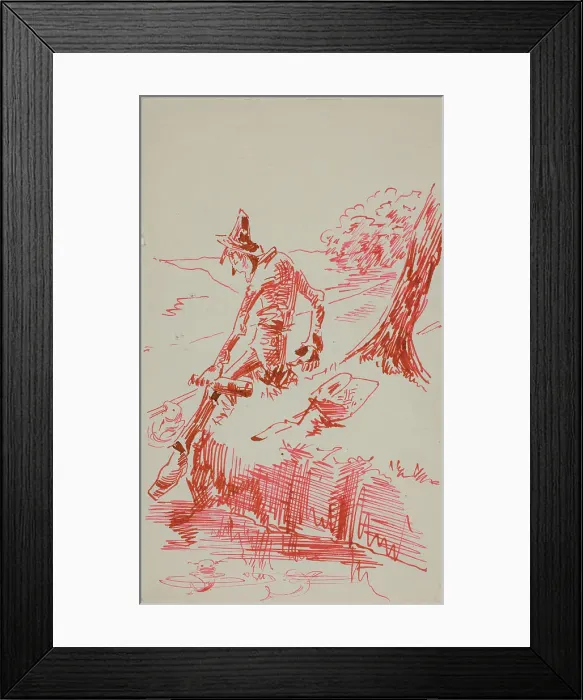 Framed Print : Man Fishing and Holding Bottle, n.d. Creator: Anders Leonard Zorn Framed Print : Man Fishing and Holding Bottle, n.d. Creator: Anders Leonard Zorn