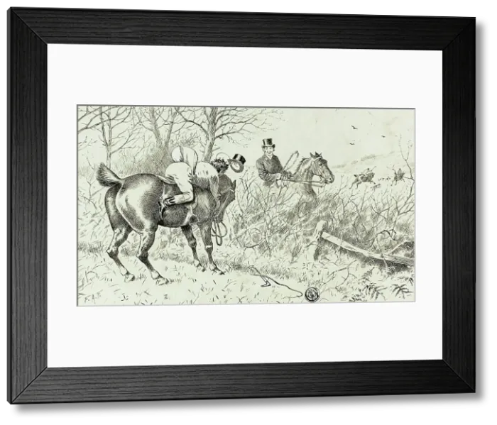 Framed Print : Hunting Scene: Horse and Thrown Rider, 1867 / 83. Creator: Francis Arthur Fraser Framed Print : Hunting Scene: Horse and Thrown Rider, 1867 / 83. Creator: Francis Arthur Fraser