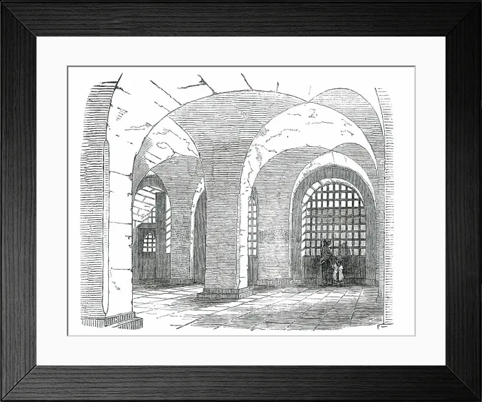 Framed Print : Corridor, Newgate Prison, 1850. Creator: Unknown Framed Print : Corridor, Newgate Prison, 1850. Creator: Unknown
