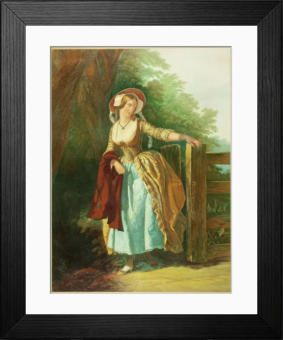Framed Print : The Parting Look (without Man and Box), 1858. Creator: George Baxter Framed Print : The Parting Look (without Man and Box), 1858. Creator: George Baxter