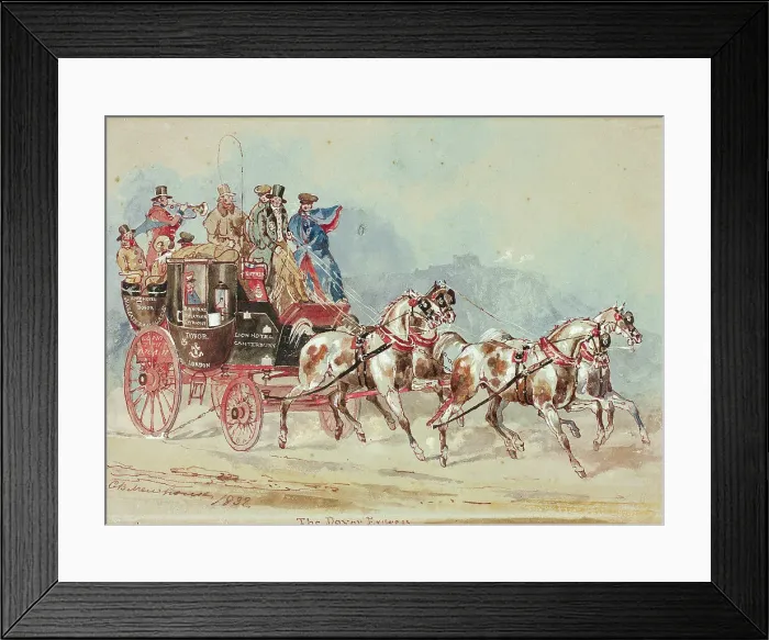 Framed Print : The Dover Express, 1832. Creator: Charles B Newhouse