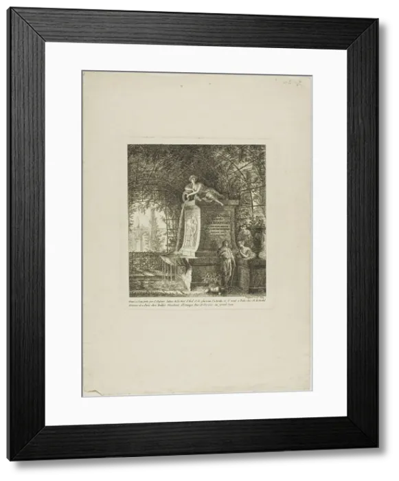 Framed Print : The Trellised Fountain, frontispiece from Paysages Dédiés à M. Warelet, 1764. Creator: Salomon Gessner Framed Print : The Trellised Fountain, frontispiece from Paysages Dédiés à M. Warelet, 1764. Creator: Salomon Gessner