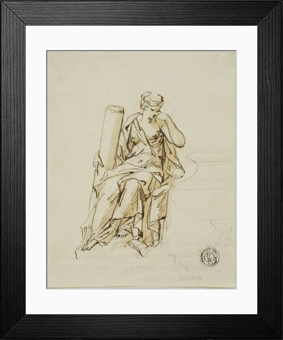 Framed Print : Fortitude: Unexecuted Design for the Monument to the First Duke of Marlborough, c. 1733. Creators: John Michael Rysbrack, Sir James Thornhill Framed Print : Fortitude: Unexecuted Design for the Monument to the First Duke of Marlborough, c. 1733. Creators: John Michael Rysbrack, Sir James Thornhill