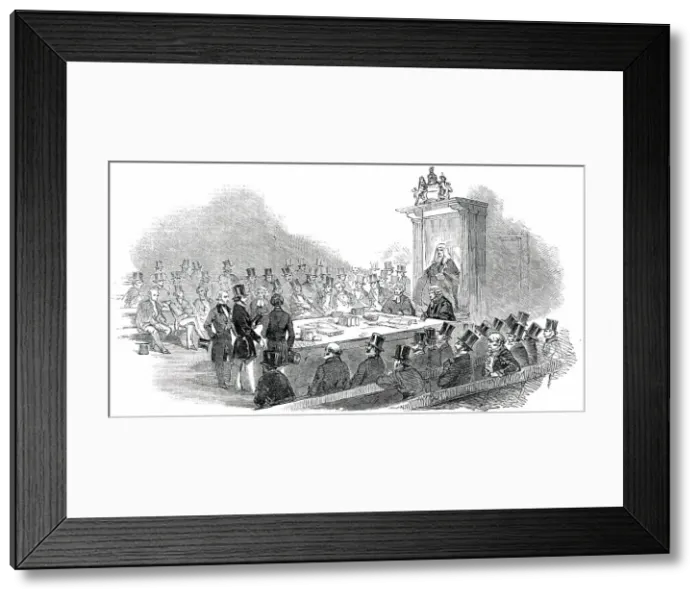 Framed Print : Baron Rothschild at the Table of the House of Commons - Taking the Oaths, 1850. Creator: Unknown