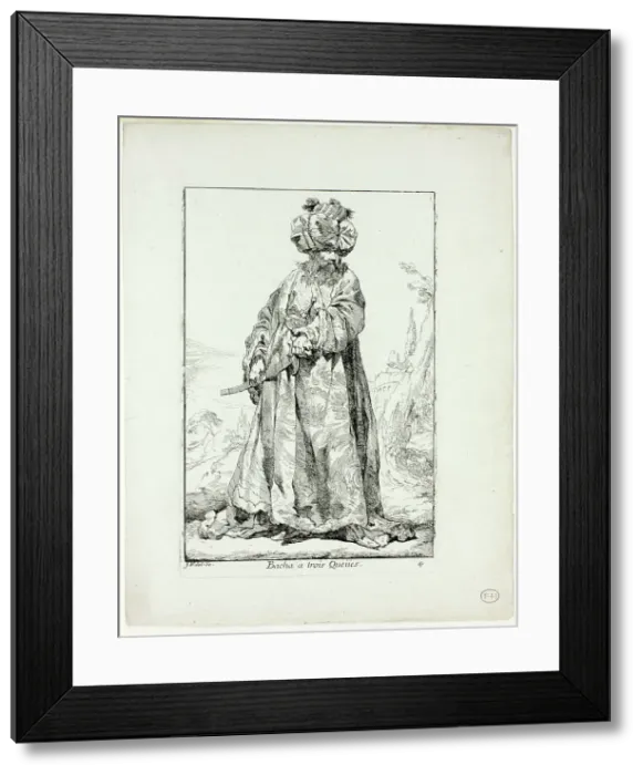 Framed Print : Bacha à trois Queues, plate four from Caravanne du Sultan à la Mecque, 1748. Creator: Joseph-Marie Vien the Elder Framed Print : Bacha à trois Queues, plate four from Caravanne du Sultan à la Mecque, 1748. Creator: Joseph-Marie Vien the Elder