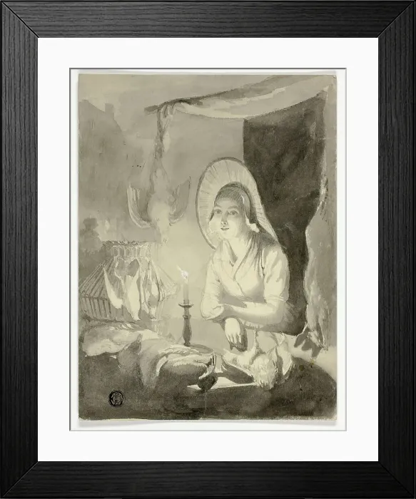 Framed Print : Woman Dressing Fowl, n.d. Creator: Unknown Framed Print : Woman Dressing Fowl, n.d. Creator: Unknown