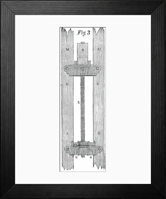 Framed Print : The Victoria Tower - Elevation of the Hoisting-Screw, 1850. Creator: Unknown Framed Print : The Victoria Tower - Elevation of the Hoisting-Screw, 1850. Creator: Unknown