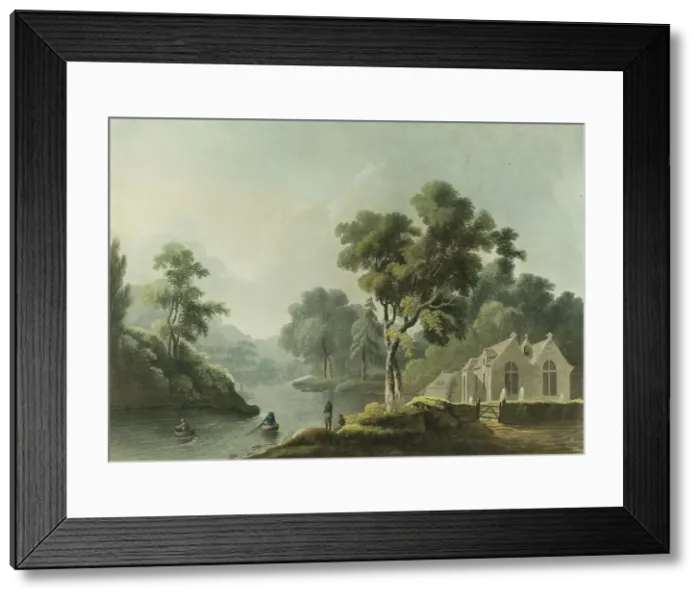 Framed Print : View of Erbistock Church, published 1794. Creator: Francis Jukes Framed Print : View of Erbistock Church, published 1794. Creator: Francis Jukes