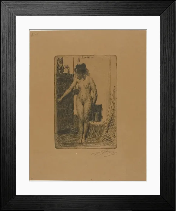 Framed Print : Before the Stove, 1903. Creator: Anders Leonard Zorn Framed Print : Before the Stove, 1903. Creator: Anders Leonard Zorn