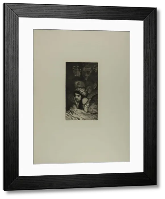 Framed Print : Dreams, plate three from A Life, 1884. Creator: Max Klinger Framed Print : Dreams, plate three from A Life, 1884. Creator: Max Klinger