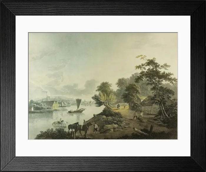 Framed Print : View of Hillbank on the River Thames near London, published 1795. Creator: Francis Jukes Framed Print : View of Hillbank on the River Thames near London, published 1795. Creator: Francis Jukes