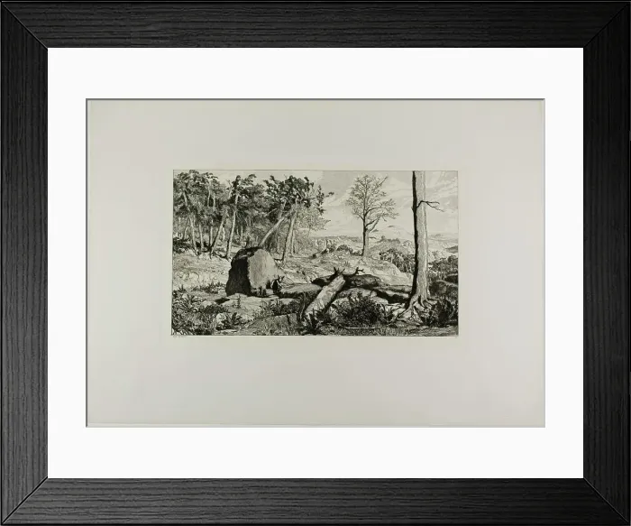 Framed Print : Simplicius in the Solitude of the Forest, plate ten from Intermezzos, 1881. Creator: Max Klinger Framed Print : Simplicius in the Solitude of the Forest, plate ten from Intermezzos, 1881. Creator: Max Klinger