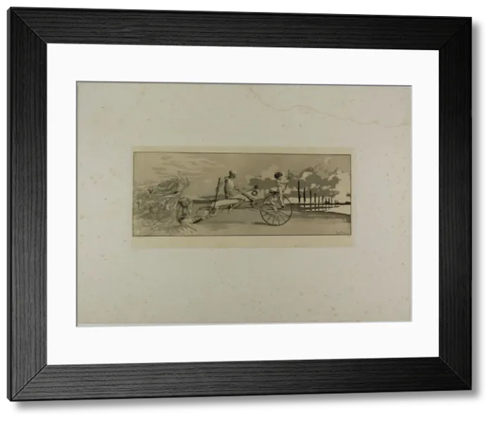 Framed Print : Cupid, Death, and the Next World, plate twelve from Intermezzos, 1881. Creator: Max Klinger Framed Print : Cupid, Death, and the Next World, plate twelve from Intermezzos, 1881. Creator: Max Klinger