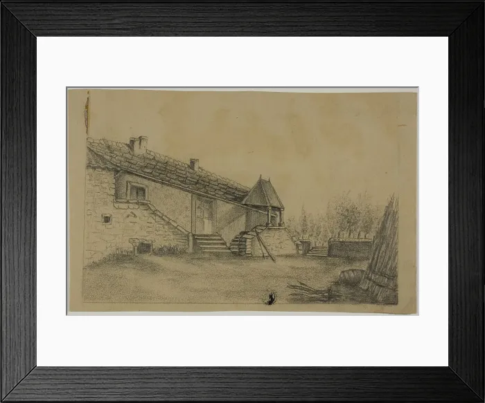 Framed Print : Closed Farmhouse, n.d. Creator: Unknown Framed Print : Closed Farmhouse, n.d. Creator: Unknown