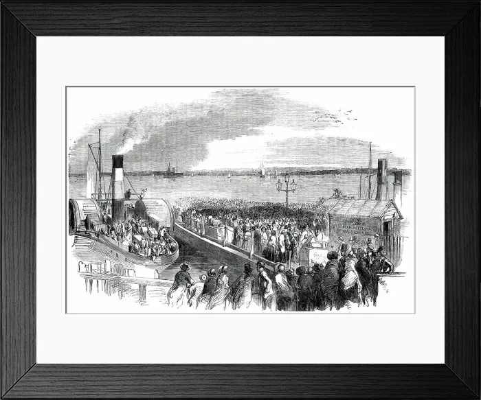 Framed Print : Departure of Mdelle. Jenny Lind from Liverpool for America, 1850. Creator: Unknown Framed Print : Departure of Mdelle. Jenny Lind from Liverpool for America, 1850. Creator: Unknown