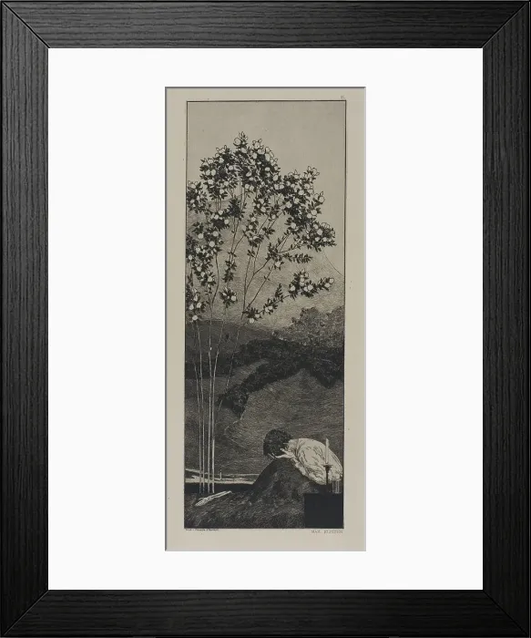 Framed Print : Wishes, plate three from A Glove, 1881. Creator: Max Klinger Framed Print : Wishes, plate three from A Glove, 1881. Creator: Max Klinger