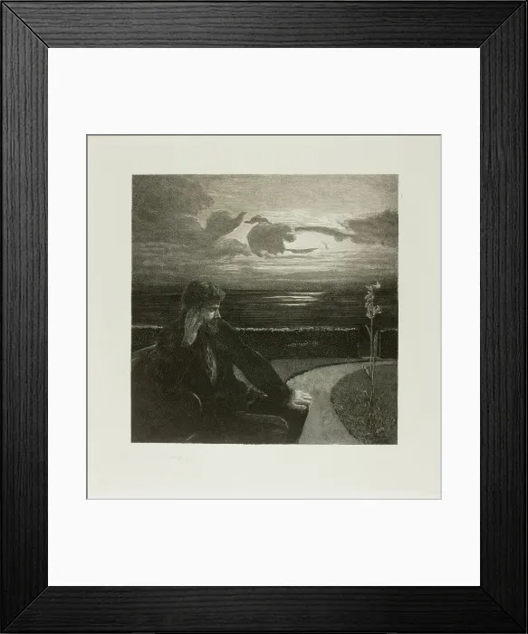 Framed Print : Night, from On Death Part I, 1888-89. Creator: Max Klinger Framed Print : Night, from On Death Part I, 1888-89. Creator: Max Klinger