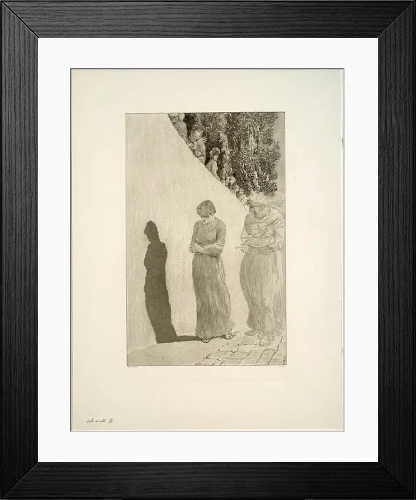 Framed Print : Shame, plate nine from A Love, 1887. Creator: Max Klinger