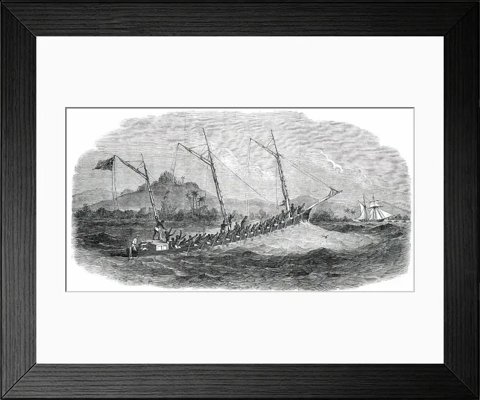 Framed Print : Laird's Patent Sectional Boat, built for Her Majesty's Consul at Fernando Po, 1850. Creator: Unknown Framed Print : Laird's Patent Sectional Boat, built for Her Majesty's Consul at Fernando Po, 1850. Creator: Unknown
