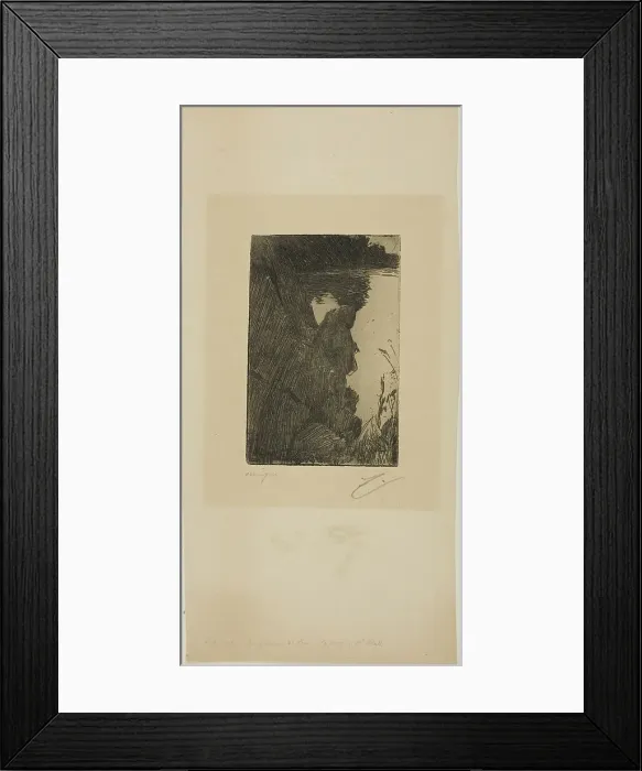 Framed Print : Bather (Evening) I (Zinc etching), 1896. Creator: Anders Leonard Zorn