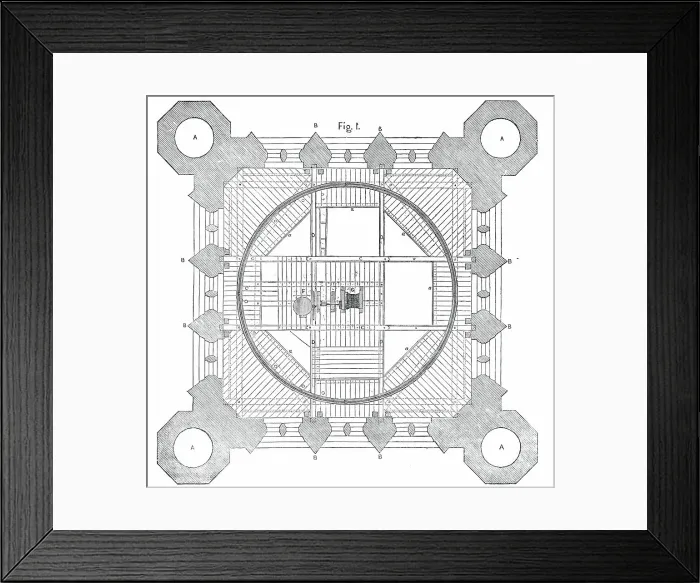 Framed Print : Plan of the Victoria Tower, 1850. Creator: Unknown