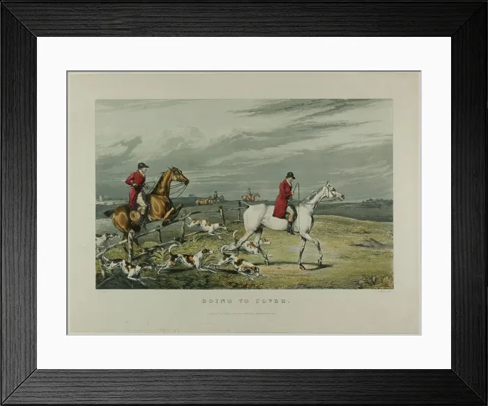 Framed Print : Going to Cover, from Fox Hunting, 1828. Creator: Charles Bentley Framed Print : Going to Cover, from Fox Hunting, 1828. Creator: Charles Bentley