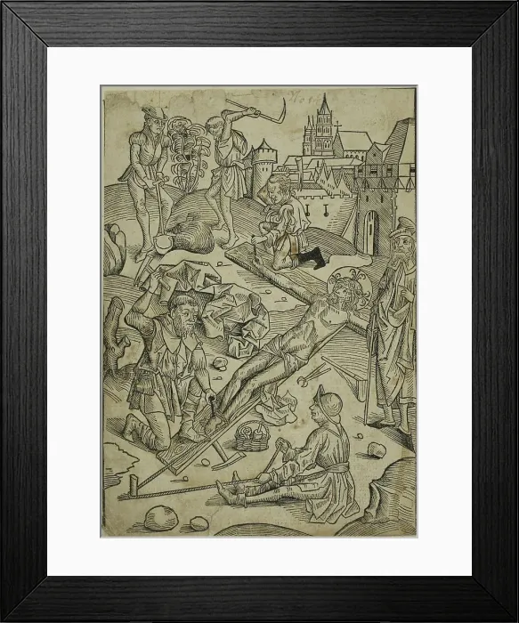 Framed Print : Christ Nailed to the Cross, page 85 from the Treasury (Schatzbehalter), 1491. Creator: Michael Wolgemut Framed Print : Christ Nailed to the Cross, page 85 from the Treasury (Schatzbehalter), 1491. Creator: Michael Wolgemut